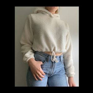 Urban Outfitters Cropped Fluffy Hoodie